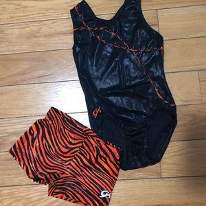 GK gymnastics leotard (AS) and shorts (AXS)